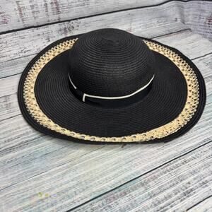 Torrid Black and Gold Wide Brim Hat